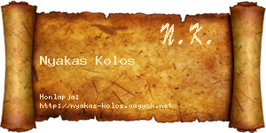 Nyakas Kolos névjegykártya